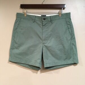 J.Crew 5" Stretch Chino Shorts Womens 31 Green Preppy Casual Coastal Classic